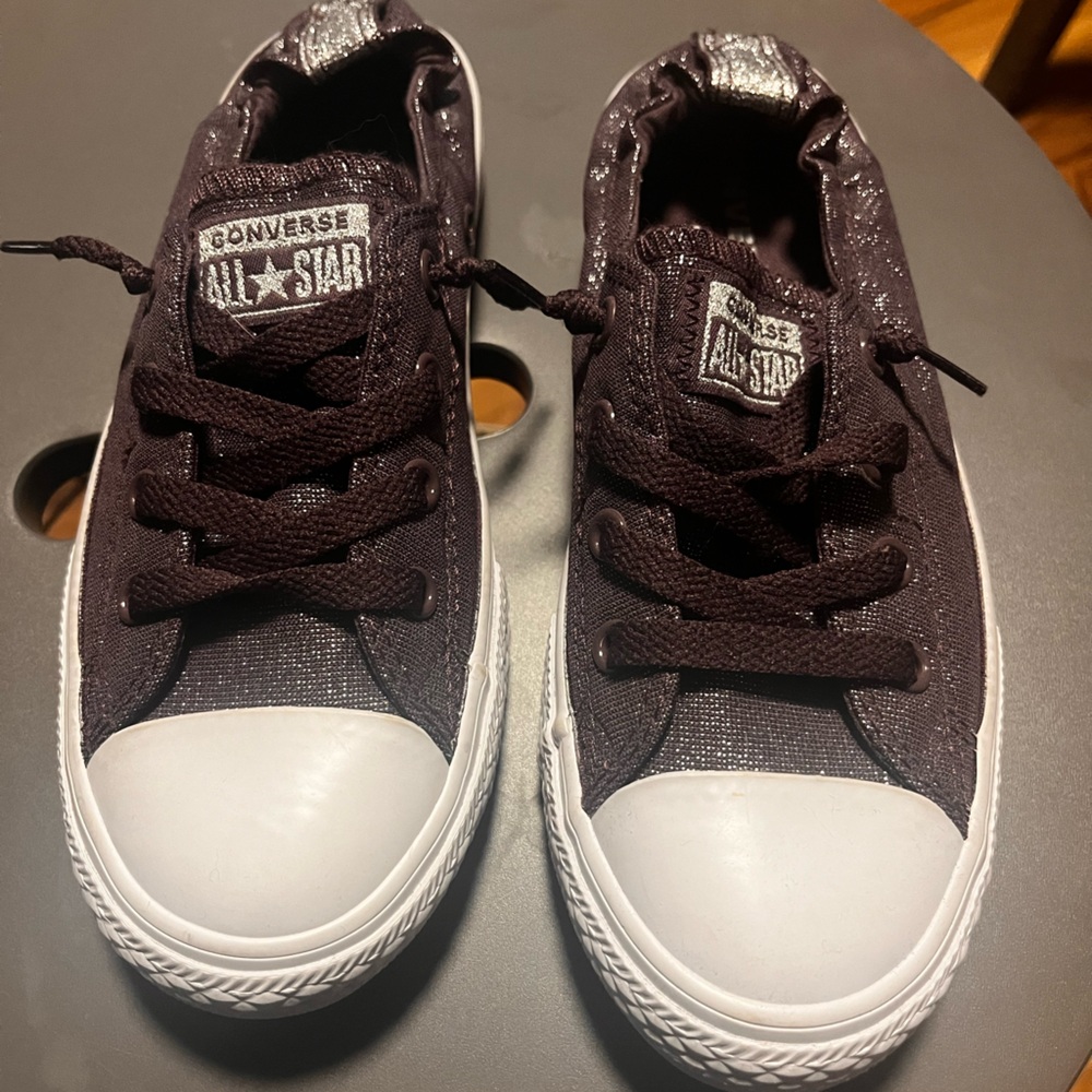 Converse Girls Sz 3Y Purple Glitter Sneakers